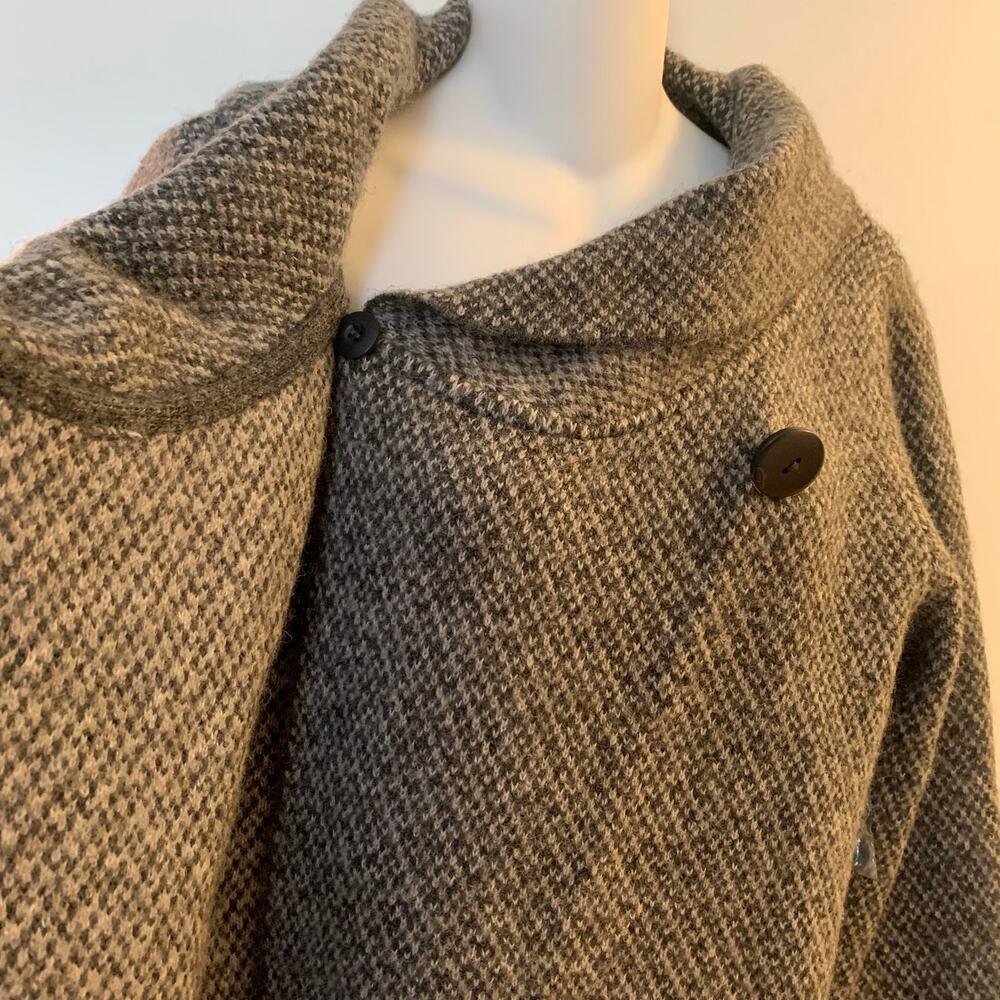Cozy Wool Blend Jacket w/ Asymmetrical Closure and oversized Shawl Cowl Collar L - Picture 2 of 10